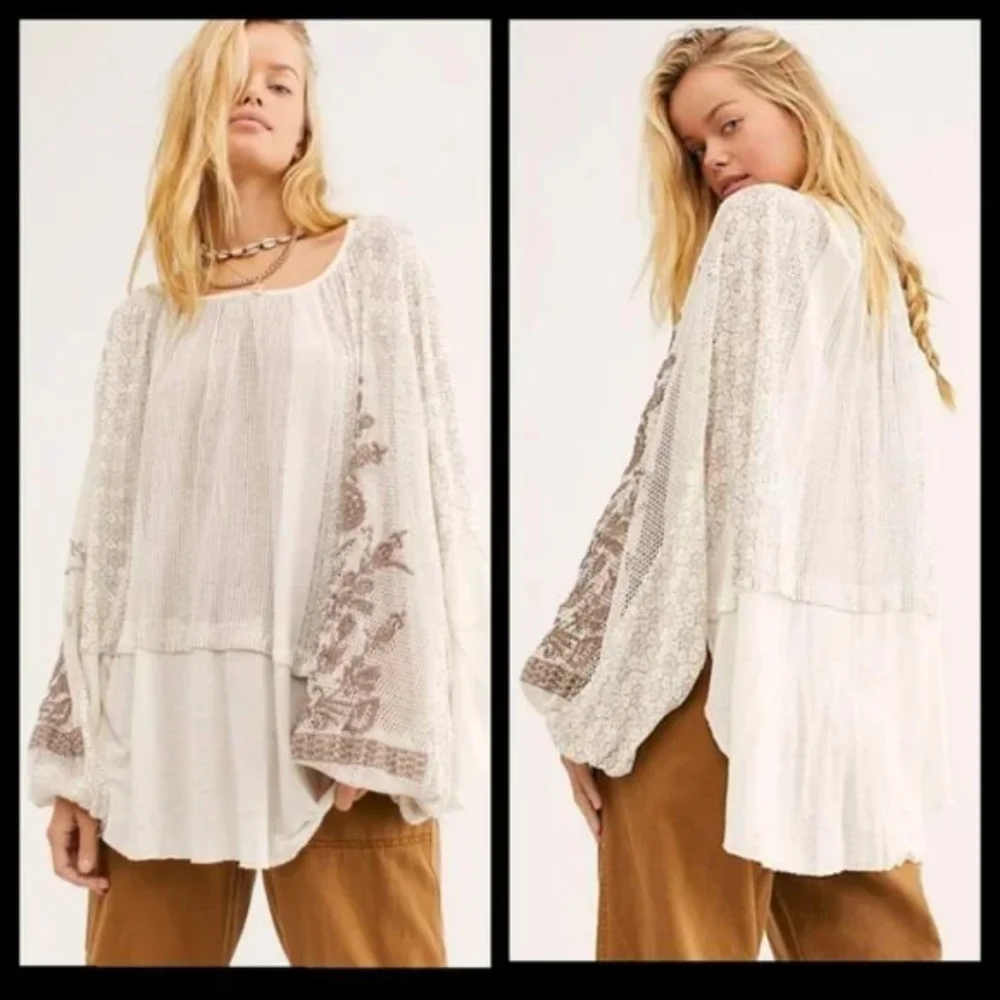 Free People Boho Indigo Dreams Tunic S/M NWT - Picture 9 of 11